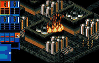 (Syndicate Amiga in-game screenshot, fire)